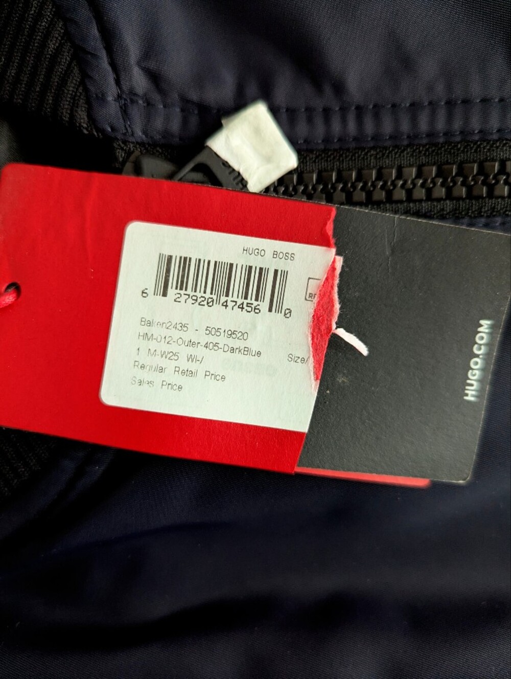Hugo Boss Men's Baxen Bomber Jacket In Dark Blue Size XL NEW - Picture 9 of 12